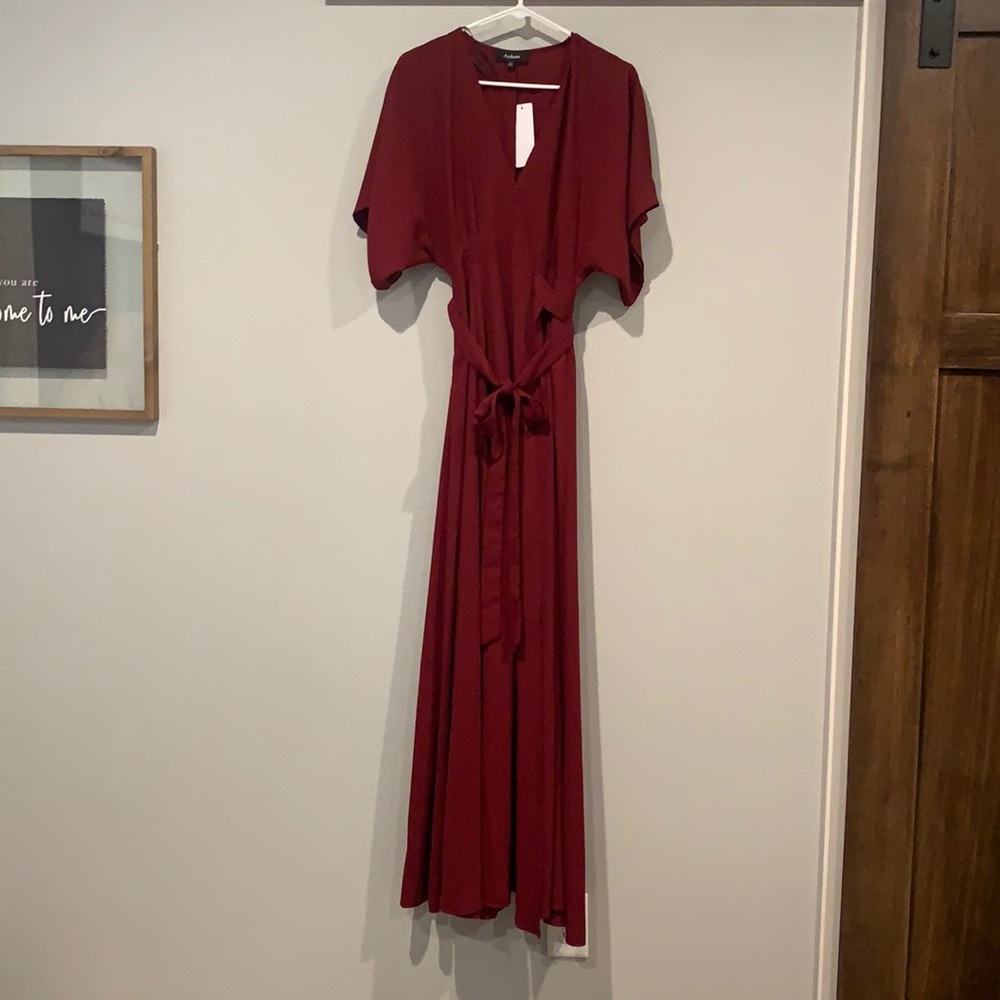 Full Length kimono sleeve wrap dress